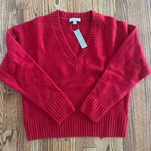J Crew Relaxed V-neck pullover sweater Red XS